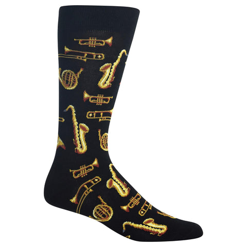 Hot Sox Mens Jazz Instruments Crew Socks