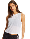 Champion Womens Cropped Mesh Tank, L, Ice Cake