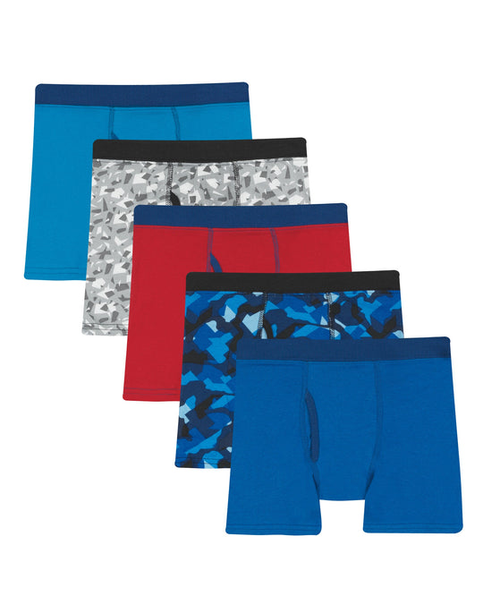 Hanes Ultimate® Boys' Dyed Boxer Brief With ComfortSoft Waistband 5-Pack