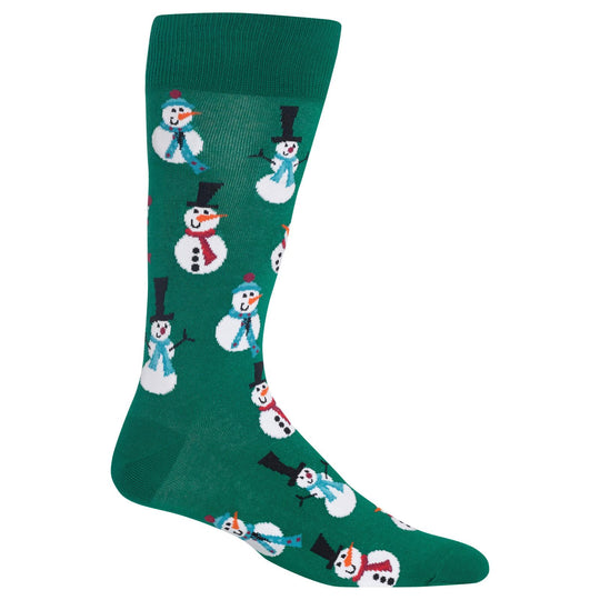 Hot Sox Mens Snowmen Crew Socks