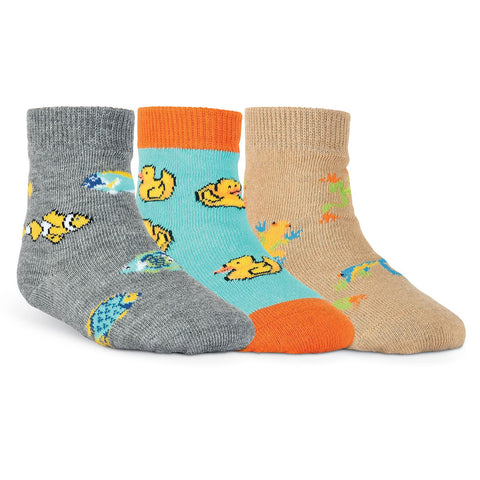 K. Bell Infants Colorful Fish Three Pair Crew Socks