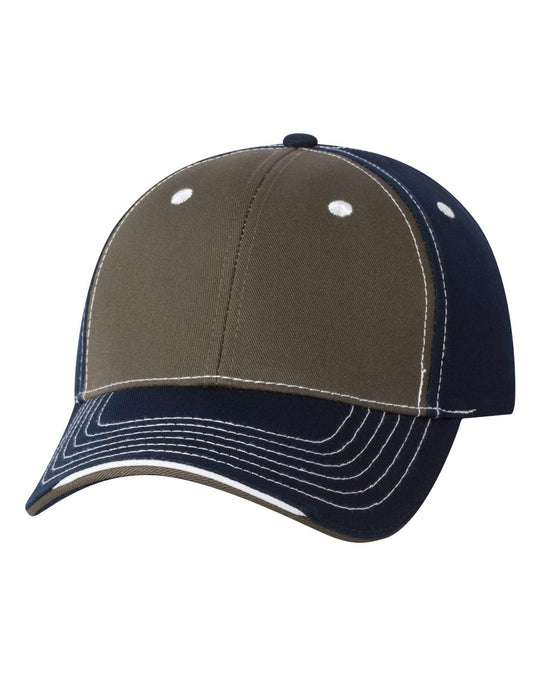 Sportsman Tri-Color Cap, One Size, White/Black