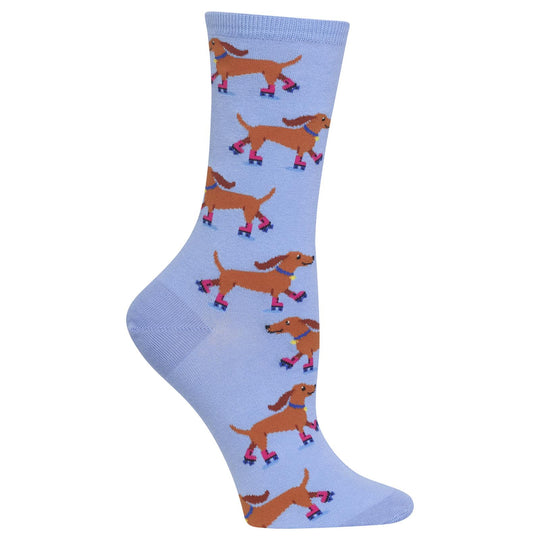 Hot Sox Womens Rollerskating Dogs Crew Socks