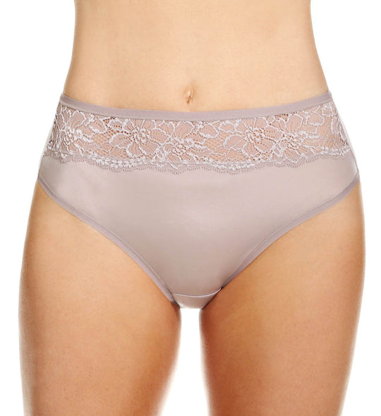 Bali Women`s One Smooth U Comfort Indulgence Satin with Lace Hi Cut Panty