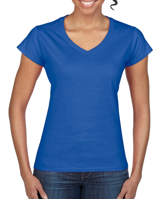 Gildan Ladies Softstyle V-Neck T-Shirt, L, White