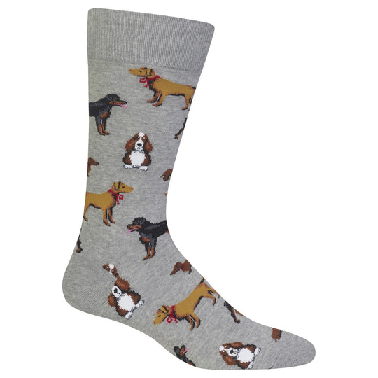 Hot Sox Mens Multi Dog Novelty Crew Socks