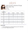 Elomi Womens Indie Crochet Underwire Plunge Bikini Top