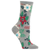 Hot Sox Womens Christmas Pointsettia Crew Socks