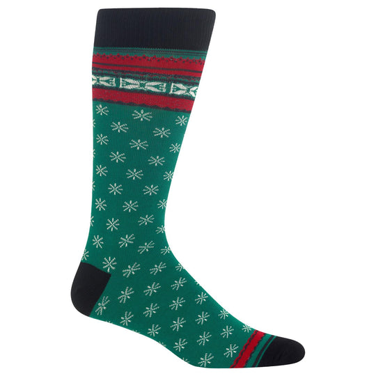 Hot Sox Mens Fair Isle Crew Socks