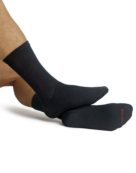 Hanes Active Work Crew Socks 6 Pairs Grey