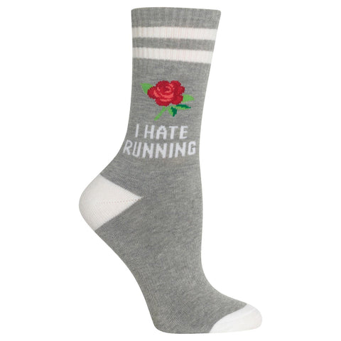 Hot Sox Womens I Hate Running Crew Socks