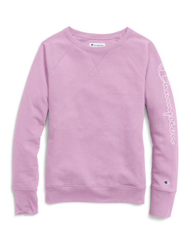 Champion Womens Powerblend Boyfriend Crew, Script Logo