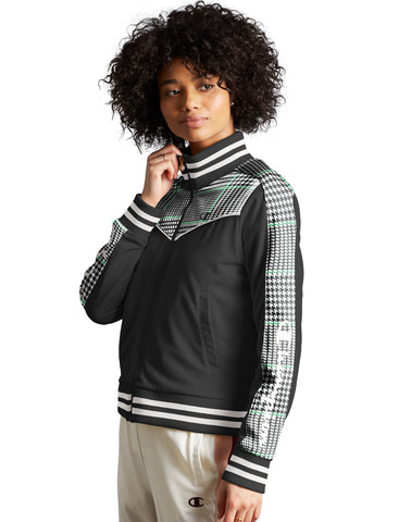 Champion Life Womens Houndstooth Tricot Track Jacket, L