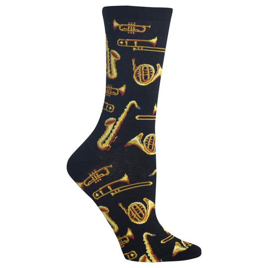 Hot Sox Womens Jazz Instruments Crew Socks