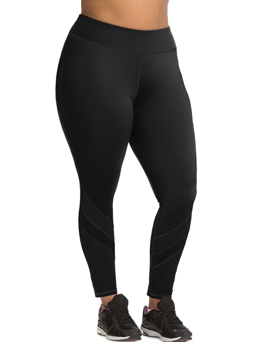 Just My Size Womens Active Pierced Mesh Run Tight