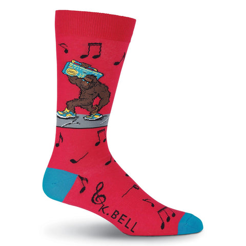 K. Bell Mens Bigfoot Boombox Crew Socks