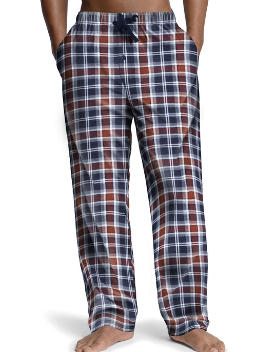 Hanes Men`s Logo Woven Plaid Pants
