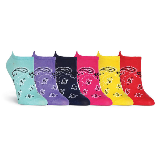 K. Bell Womens Bandanas 6 Pair Pack Ankle Socks