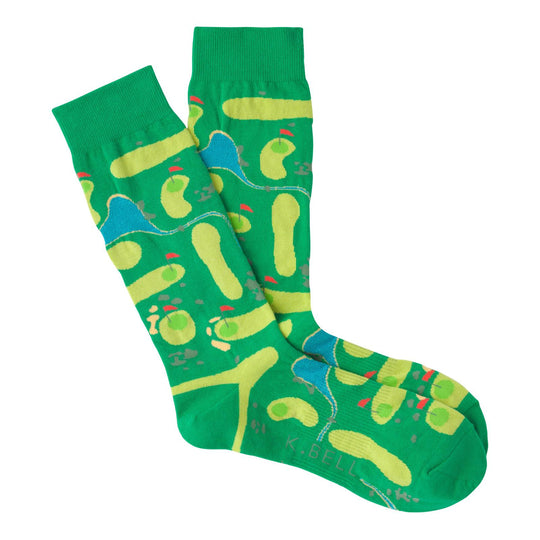 K. Bell Mens Golf Course Crew Socks