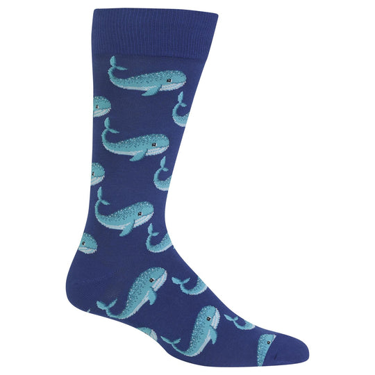 Hot Sox Mens Whale Crew Socks