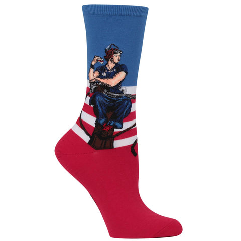 Hot Sox Womens Norman Rockwells Rosie the Riveter Crew Socks