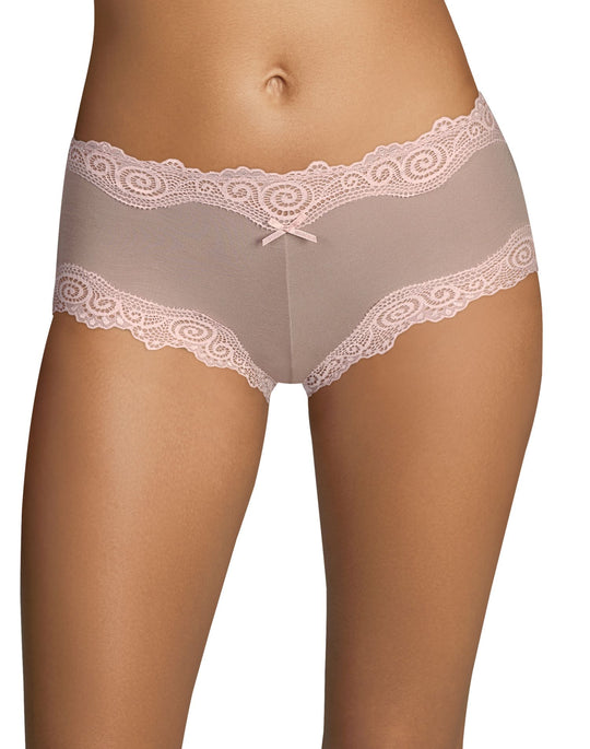 Maidenform Women`s Cheeky Cotton Scalloped Lace Hipster