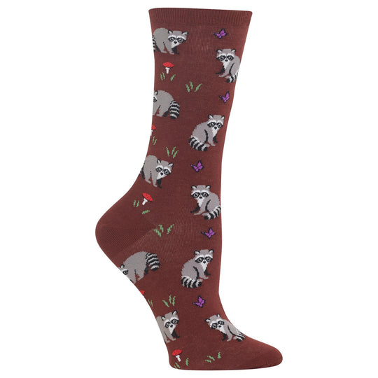 Hot Sox Womens Raccoon Crew Socks