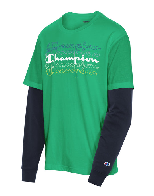 Champion Mens Jersey 2-Fer Tee