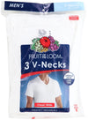 Fruit of the Loom Men`s 3pk White V-Neck Tees