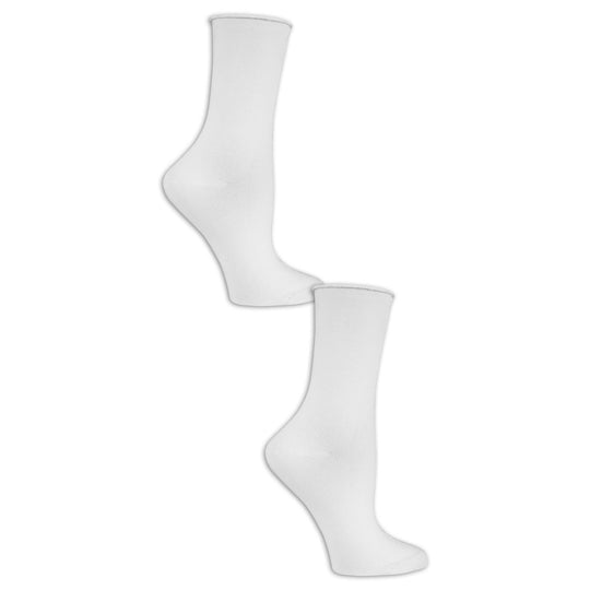 Dr. Scholls Womens Ultra Comfort 2-Pair Roll Top Crew Socks