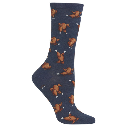 Hot Sox Womens Dancing Turkeys Crew Socks