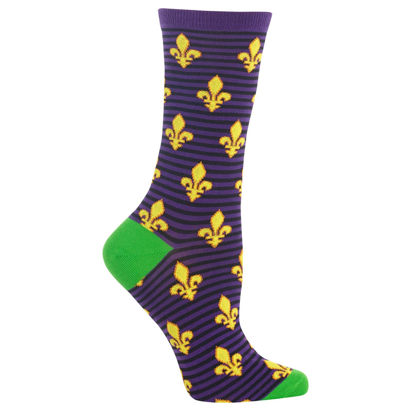 Hot Sox Womens Fleur De Lis Crew Socks