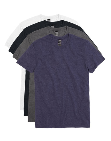 Hanes Mens Garment Washed Crewneck Short-Sleeved Tee Assorted 4-Pack