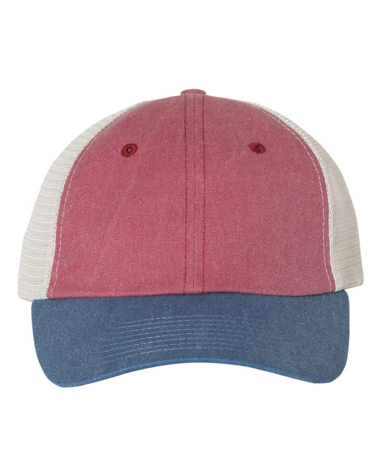 Sportsman Pigment-Dyed Trucker Cap, Adjustable, Texas Orange/Stone
