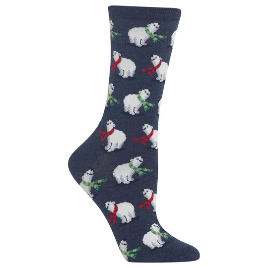 Hot Sox Womens Polar Bears Crew Socks