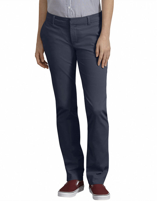 Dickies Womens Perfect Shape Straight Leg Twill Pants