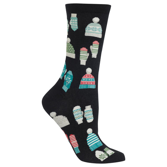 Hot Sox Womens Mittens And Hats Crew Socks