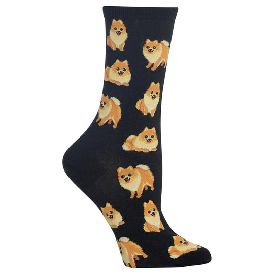 Hot Sox Womens Pomeranian Crew Socks