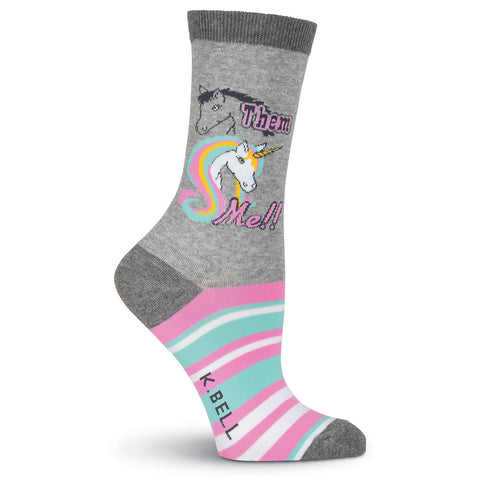 K. Bell Womens Them Me Crew Socks