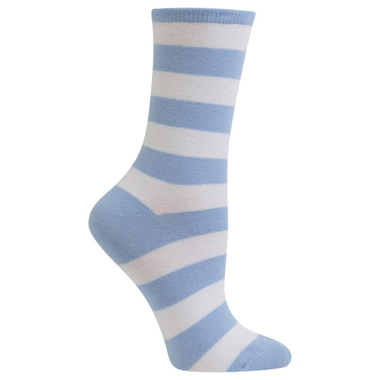 Hot Sox Womens College Rugby Stripe Crew Socks