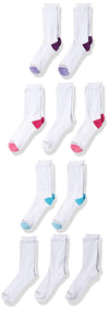 Fruit of the Loom Girls Cushioned Everyday Soft Crew Socks 10 Pair