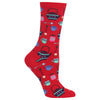 Hot Sox Womens Tea Pots Crew Socks