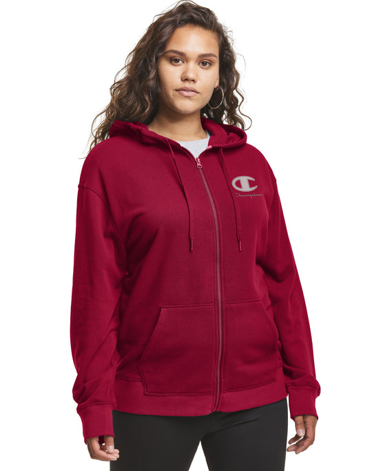 Champion Womens Plus Campus French Terry Zip Jacket