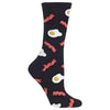 Hot Sox Womens Eggs and Bacon Crew Socks