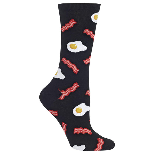 Hot Sox Womens Eggs and Bacon Crew Socks