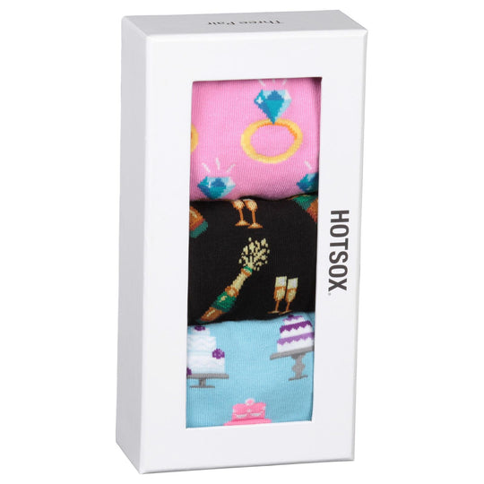 Hot Sox Womens Wedding Socks Gift Box 3 Pair