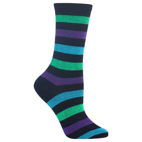 Hot Sox Womens Bold Stripe Crew Socks