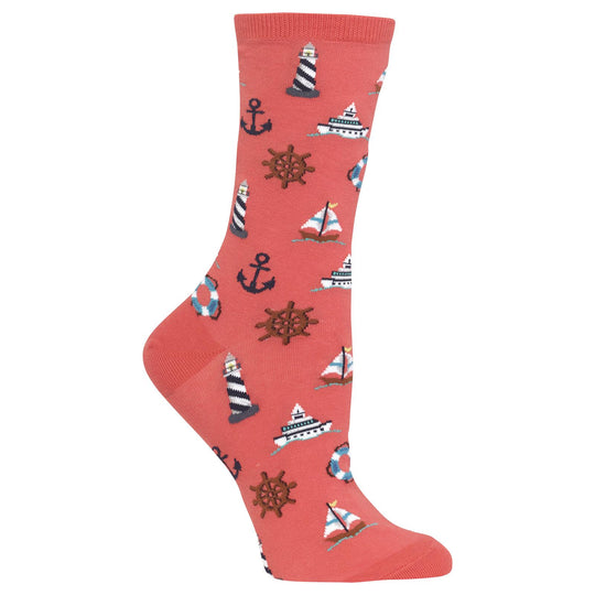 Hot Sox Womens Nautical Icons Crew Socks