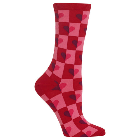 Hot Sox Womens Half Hearts Crew Socks