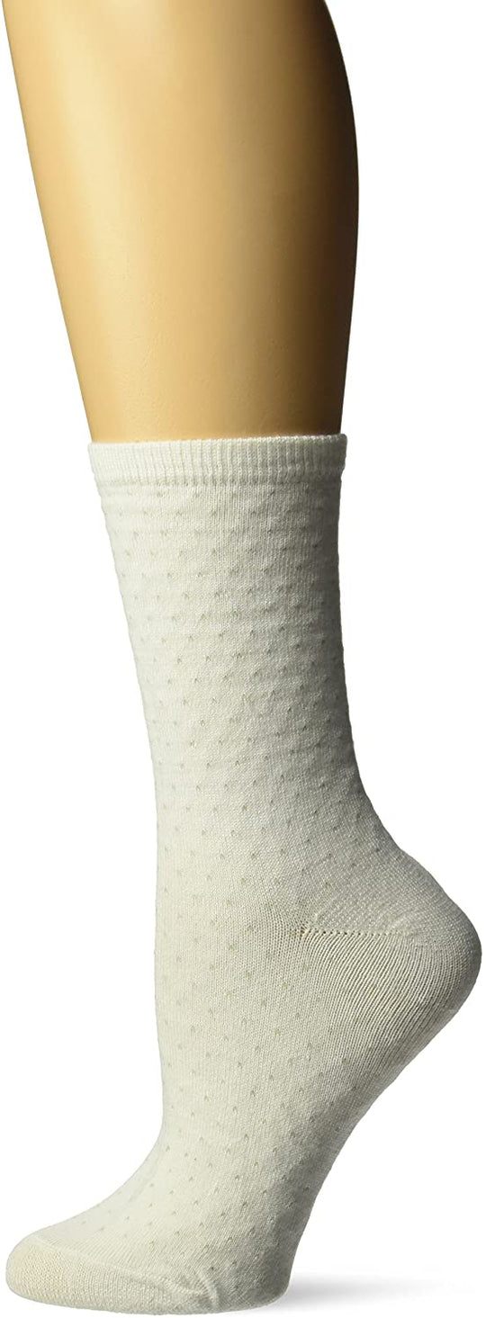 Fruit Of The Loom Womens Dot Crew Sock, Shoe Size 4-10, Black